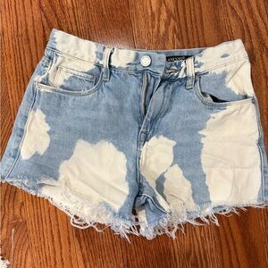 Blank NYC Blue and White Distressed Jean Shorts